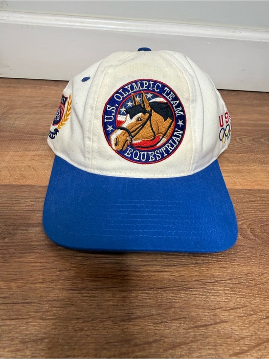 STARTER Other - Vintage U.S. Olympic Team Equestrian White & Blue Hat